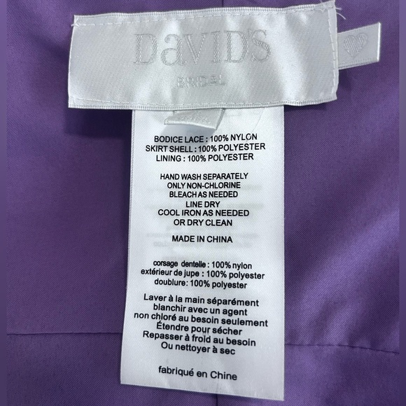 David's Bridal Lavender Lace Kids Dress - Picture 10 of 16